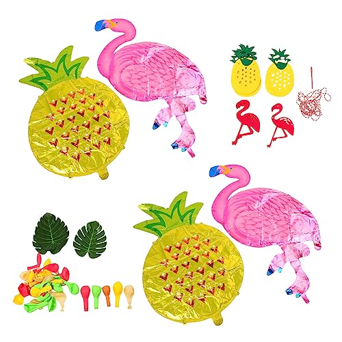 Hawaii-Flamingo-Ananas-Ballon-Set, Tropische Strandparty-Dekorationen, Hawaii-Folienballons, für Aloha Luau Summer Beach Pool Geburtstagsparty-Dekorationen, 185 G von AILOOCEDI