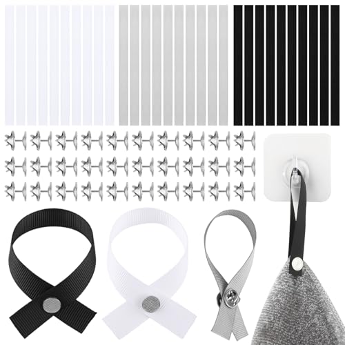 30 Stück Aufhänger für Handtücher mit Metallklammern, 3-Farbiger Handtuch Aufhänger, Nahtloser Handtuchaufhänger, Handtuchclips für Badetücher, Lappen, Kleidung (Schwarz, Weiß, Grau) von AILUYA