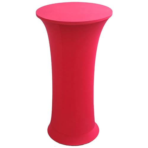 Stehtisch Hussen Stehtische Spandex Stretch Tischdecke, Für Tische Mit Rundem Boden Tische Mit Runder Fußplatte Runder Bistrotisch Stehtisch (Pink Dark,80cm-1PC) von AIMENJOY