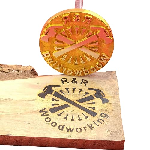 AIMOADO Benutzerdefinierte Messing Branding Eisen für Holz Personalisierte Logo Marke Stempel für Unterschrift, Leder, Lebensmittel, Holz Branding Eisen von Handarbeit (7,6 x 7,6 cm) von AIMOADO