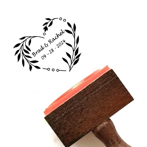 Personalisierter Holzstempel aus Gummi, personalisierbar, Logo, Text, Name, Adressstempel, Design (3,1 x 3,1 cm) von AIMOADO