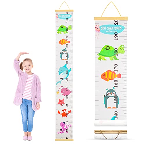 AINIUNIU Baby Höhe Messen, Größentabelle Kinder, Messlatte Kinderzimmer, Messlatte Holz Kinder Abnehmbar, DIY Wandbild Wandsticker für, Kinderzimmer, Wandtattoos (fish) von AINIUNIU