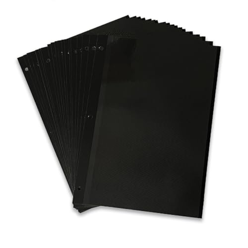 AIOR 30pcs Nachfüll Seiten für Leinen Fotoalben Selbstklebend 26x21cm (Schwarze Seite) von AIOR