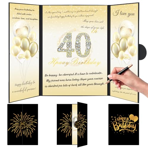 AIOSUY Gästebuch 40. Geburtstag, 40 Jahre Gästebuch Geburtstag, Nachrichtenkarten Geburtstag, Guestbook 40, 40 Jahre Männer Frauen von AIOSUY