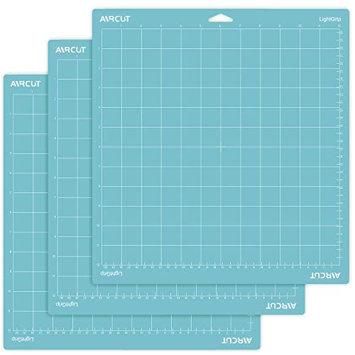 AIRCUT Schneidematte für Cricut Maker/Explore Air 2/Air/One (30,5 x 30,5 cm, 3 Matten) leicht klebend Blau Quilten Cricket Schneidematten Ersatzzubehör für Cricut von AIRCUT