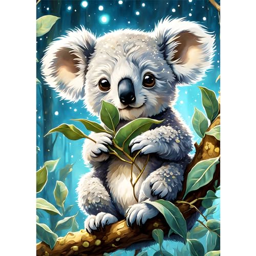 AIRDEA 30x40cm Diamond Painting Erwachsene, Kleiner süßer Koala 5D Diamond Painting Bilder Erwachsene, DIY Diamantmalerei Bastel Set Nach Zahlen Heimdekor Geschenk von AIRDEA