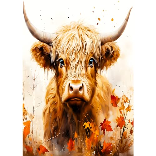 AIRDEA 5D Hochland Yaks Diamond Painting, Diamant Painting Erwachsene Set, Full Drill Bilder Diamant Malerei Poster Kreuzstich Kits 30x40cm von AIRDEA