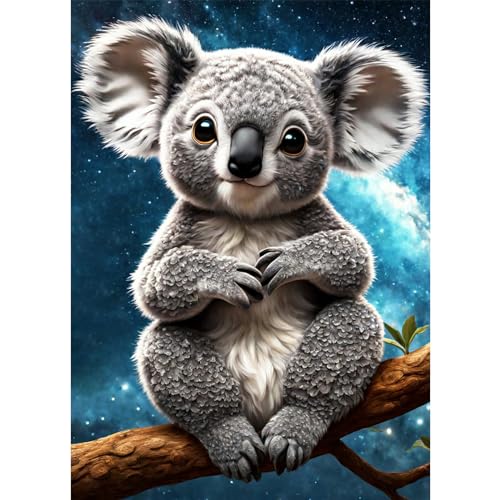 AIRDEA 5D Niedlicher Baby-Koala Diamond Painting Erwachsene, DIY Diamond Painting Bilder Erwachsene, Diamantmalerei Bastel Set Nach Zahlen Heimdekor Geschenk 30x40cm von AIRDEA