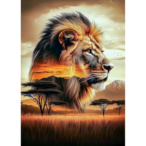 AIRDEA Bergtiger Diamond Painting Erwachsene, DIY 5D Landschaft Diamant Painting Bilder, Bastelset Erwachsene Frauen als Haus Wanddeko 30x40 cm von AIRDEA