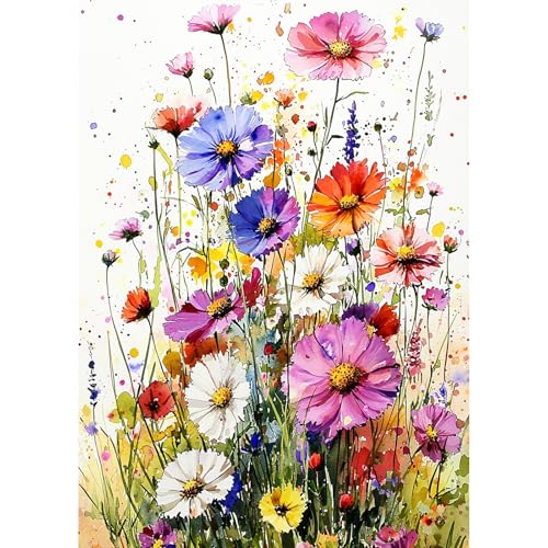 AIRDEA Bunte Wildblumenwiese Diamond Painting Erwachsene Bilder Set 30x40 cm von AIRDEA