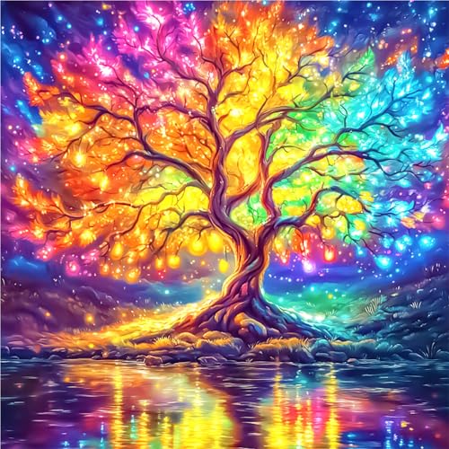 AIRDEA Bunter Blätterbaum Diamond Painting Erwachsene Bilder Set 30x30 cm von AIRDEA