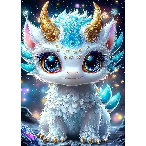 AIRDEA Drache Diamond Painting Erwachsene, DIY 5D Fantasiedrache Diamant Painting Bilder, Bastelset Erwachsene Frauen als Haus Wanddeko 30x40 cm von AIRDEA