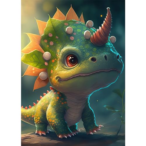 AIRDEA DIY Baby Drache Diamond Painting Set Erwachsene Kinder, Drache Diamant Painting Bilder 5D Fantasie Diamant Kunst Tier Diamant Malerei Set Cross Stickerei Malerei Kits für Heimdekor 30x40 cm von AIRDEA