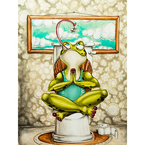 AIRDEA DIY Frosch Diamond Painting Set Erwachsene, Tier Diamant Painting Bilder 5D Frosch fängt Insekt Diamant-Kunst Kits Kinder Diamant Malerei Set Kreuzstich Malen Nach Zahlen Kits Heimdekor 30x40cm von AIRDEA