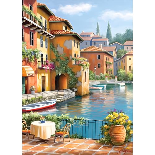 AIRDEA DIY Haus Diamond Painting Set Erwachsene Kinder, Diamant Painting Bilder 5D Landschaft Diamant Kunst Meer Diamant Malerei Set Cross Stickerei Malerei Kits für Heimdekor 30x40 cm von AIRDEA