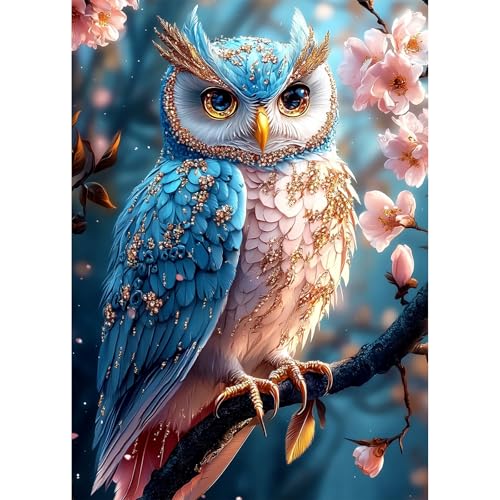 AIRDEA Fantasie-Eule Diamond Painting Erwachsene, DIY 5D Eule Diamant Painting Bilder, Bastelset Erwachsene Frauen als Haus Wanddeko 30x40 cm von AIRDEA