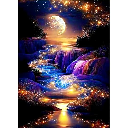 AIRDEA Fantasy Wasserfall Sterne Diamond Painting Erwachsene Bilder Set 30x40 cm von AIRDEA