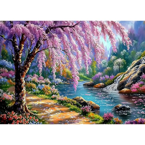 AIRDEA Landschaft Diamond Painting Erwachsene, DIY 5D See Diamant Painting Bilder, Bastelset Erwachsene Frauen als Haus Wanddeko 40x30 cm von AIRDEA