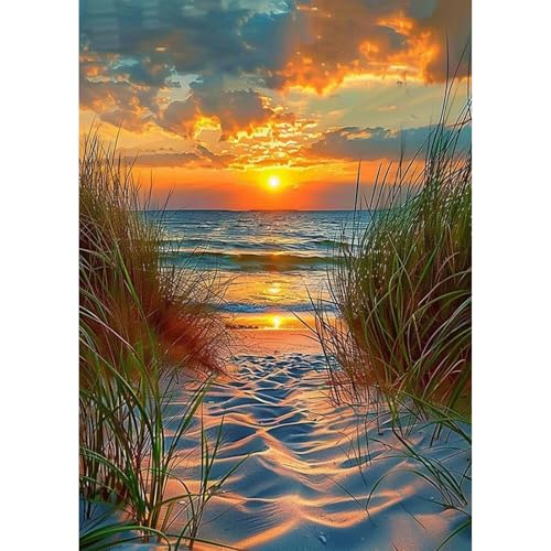 AIRDEA Sonnenuntergang Sanddünen Diamond Painting Erwachsene Bilder Set 30x40 cm von AIRDEA