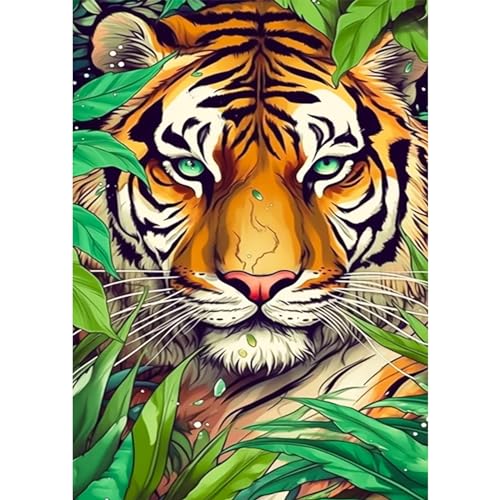 AIRDEA Tigergrüne Blätter Diamond Painting, 5D Diamant Painting Erwachsene Bilder Malerei Set, Full Mosaikherstellung für Erwachsene, Home Wand Décor 30x40cm von AIRDEA