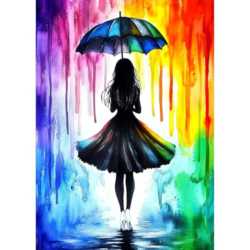 AIRDEA Verträumter Regenbogen Regen Diamond Painting Erwachsene Bilder Set 30x40 cm von AIRDEA