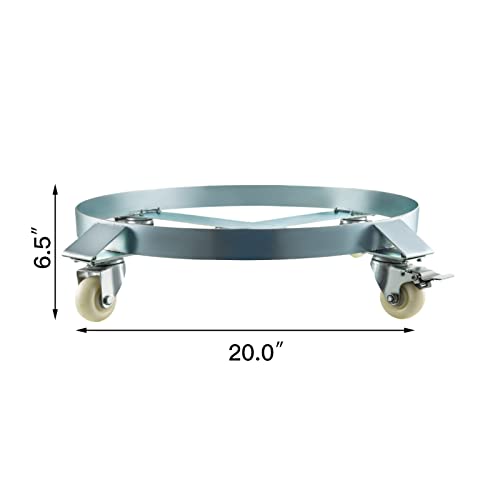 30/55 Gallon Heavy Duty Swivel Drum Dolly mit 4/5 drehbaren Lenkrollen Anti-Kipp-Design for Werkstätten(30Gallon (4 Wheels)) von AIRYSSFU