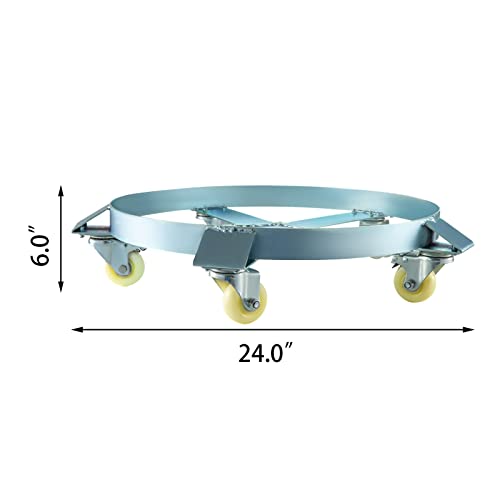 30/55 Gallon Heavy Duty Swivel Drum Dolly mit 4/5 drehbaren Lenkrollen Anti-Kipp-Design for Werkstätten(55Gallon (5 Wheels)) von AIRYSSFU