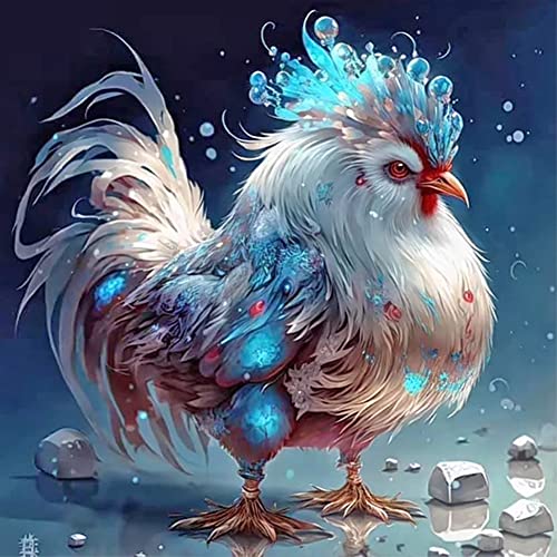 AISEN DIY 5D Diamond Painting Tierkreis Diamant Painting Bilder Stickerei set, voll Bohrer, 5D DIY Diamant Malerei Leinwand, Handwerk Deko für Wohnzimmer, Schlafzimmer, 30x30cm (Huhn) von AISEN