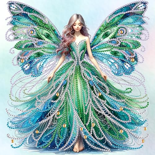 AISEN Teilbohrer DIY 5D Diamond Painting Bilder Elf Engel Set, Teilweise Diamond Painting Mädchen Kit, Diamant Malerei Kinder 30x30cm (37) von AISEN