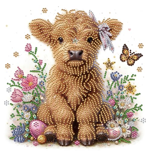 AISEN Teilbohrer DIY 5D Diamond Painting Bilder Tiere Set, Teilweise Diamond Painting Tiere Kit, Malen nach Zahlen Diamant Malerei Kinder 30x30cm (W) von AISEN