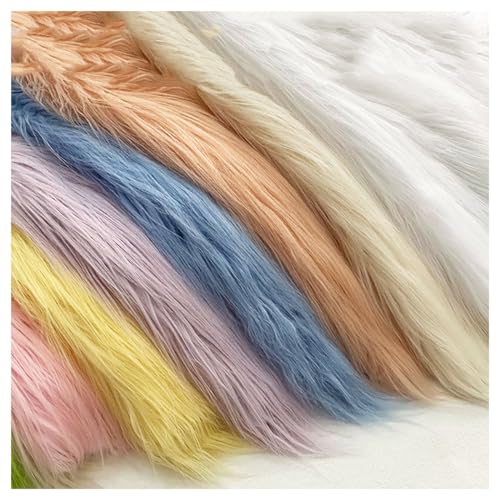 9cm Langer Flor Kunstpelz Material Flauschig und Pelzig Kunstfell Gewebe Weicher Plüsch-Stoff Künstliche Pelz Materialien für Kostüm Rugs Props Backdrops Cosplay Dekoration Stuhl, 25x45cm (Color : Pu von AITAF