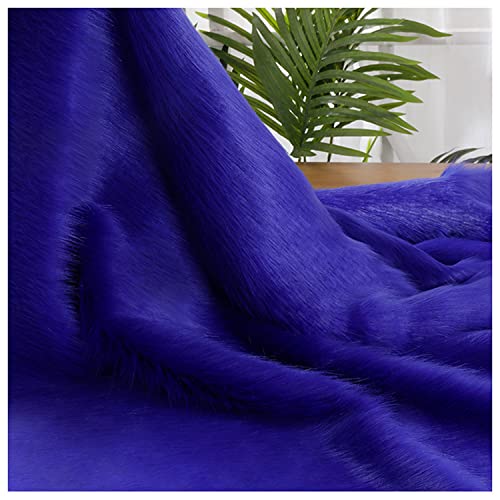 AITAF Blau Kunstfell Band Kunstpelz Fellstoff, Zotteligen Pelz Stoff Schnitte Flauschige Pelz Patches ideal zum Basteln, Nähen, Dekorieren Plüsch Trim Stoffrolle, 50x180cm(Color:Blue) von AITAF