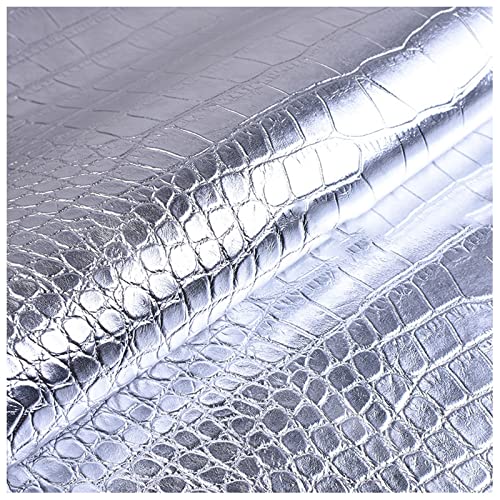 AITAF Kunstleder Meterware Schwarz 138cm Breit PU Lederimitat Wasserfest Polsterstoff Samt Silber Möbel Bezugsstoff Lederstoffe Zum Beziehen Gesteppt Für Autositze, Sofastuhlmöbel, Basteln(Silver) von AITAF