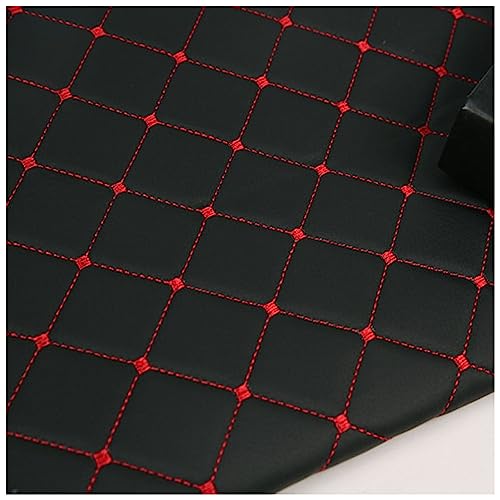 AITAF Kunstleder gesteppt kaschiert Leder Stoff Kunstleder Meterware Bezugsstoff Polsterstoff Lederoptik für Handwerk DIY Nähen, 1.40x1m(Black Square) von AITAF