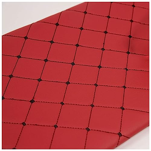 AITAF Kunstleder gesteppt kaschiert Leder Stoff Kunstleder Meterware Bezugsstoff Polsterstoff Lederoptik für Handwerk DIY Nähen, 1.40x1m(Red Square) von AITAF