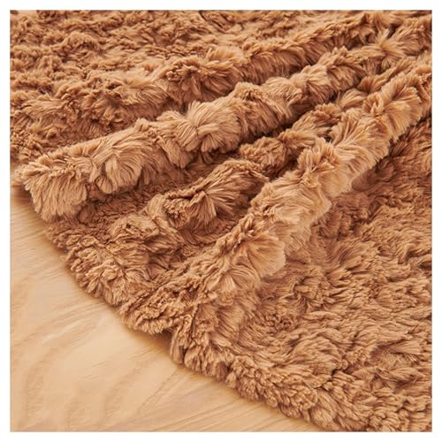 Faux Rabbit Fur Fabric Weicher Kunstpelz Stoff Hasenfell Kunstfell Stoff Imitations Plüschfell Material zum Nähen, Kissen, Kostüm, DIY, Basteln, Bastelbegeisterte, 25x50cm (Color : CAmel-colored) von AITAF