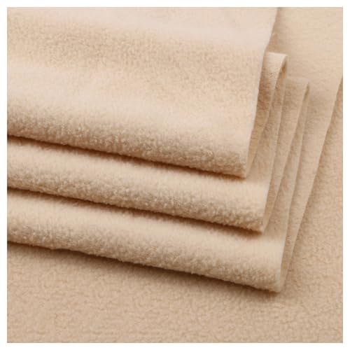 Polar-Fleece-Stoff Material, 160cm Breite, Anti-Pill Polar Fleece, Weicher, Warmer, Waschbarer Stoff, zum Nähen von Überwürfen, Decken, Futterstoffen, Haustierbetten, 50x160cm (Color : Beige) von AITAF