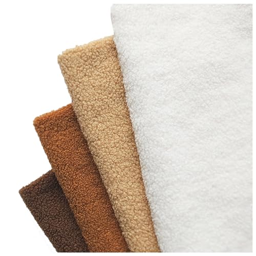 Weich Lockiger Synthetische Wollflor Fell Stoff Sherpa-Fleece-Futterstoff Polar Fleece Imitation Plüsch Stoff für Kunsthandwerk DIY Nähen Puppen Kissen Sitzpolster Home Decor, 50x160cm (Color : Cream von AITAF