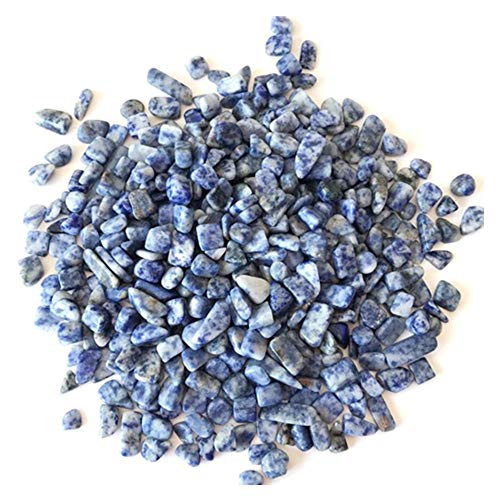 1 lb natürlichen Blauer Punkt Kristall getrommelt Chips zerkleinerte Stein Healing Reiki Kristall unregelmäßige geformte Steine Schmuck Machen Heimtextilien (Blue dot) von AITELEI