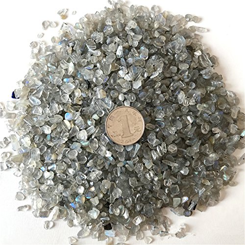 AITELEI 1 lb natürlichen grauen Mondstein getrommelt Chips zerdrückten Stein Healing Reiki Kristall unregelmäßige geformte Steine Schmuck Machen Heimtextilien von AITELEI