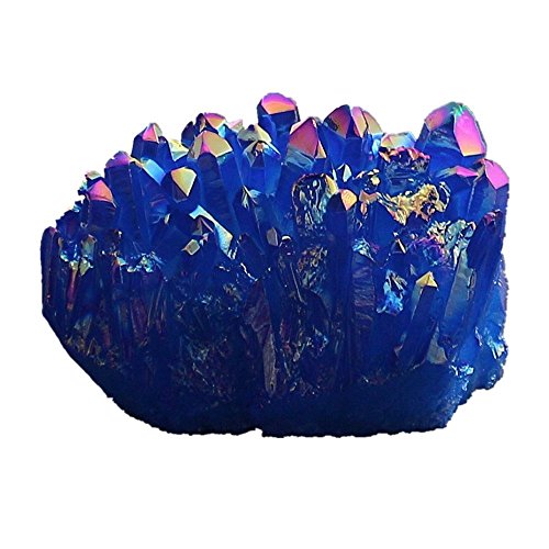 AITELEI Natürliche Titan beschichtete unregelmäßige Blaue Kristall Quarz Cluster Drusy Geode Edelstein Probe Home Decor von AITELEI