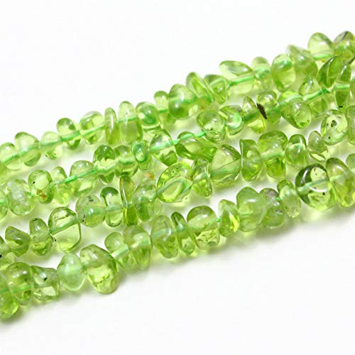 AITELEI Natürliche unregelmäßige Peridot getrommelt Chip Stein lose Perlen Strang für Schmuck Machen 5~8mm 35 "EIN Strang von AITELEI