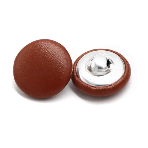 Lederknöpfe 11-30mm Lederbedeckte Knöpfe mit Schaft für Kleidermantel, Orange, 15mm 10pcs Lederknöpfe 11-30mm Lederbedeckte Knöpfe mit Schaft für Kleidermantel, Orange, 15mm 10pcs von AITIHYA
