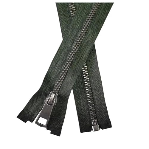 Metall Reißverschluss 30-80cm 5# Open-End Auto Lock Metall Reißverschluss, Armeegrün, 20cm von AITIHYA