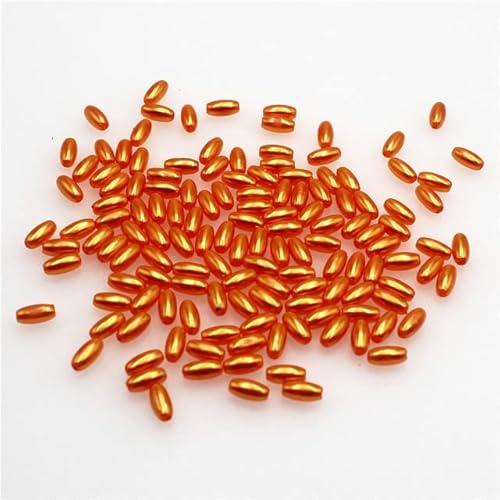 x 8 mm 6 x 12 mm gerades Loch oval Imitationsperlen Kunststoff Abstandhalter Kugeln Reisperlen für Schmuckherstellung DIY Handwerk Dekoration-Orange, 6 x 12 mm, 100 Stk von AITIHYA