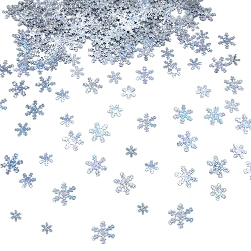 AIVEKE 700 Stück Schneeflocken-Konfetti – Weihnachts-Schneeflocken, silbernes Konfetti, Schneeflocken, Pailletten, Glitzerkonfetti, DIY, Konfetti, Winterurlaub, Weihnachten, Hochzeit, von AIVEKE