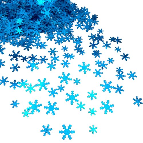 AIVEKE Schneeflocken-Konfetti – Weihnachts-Schneeflocken, blaues Konfetti, Schneeflocken, Pailletten, Glitzerkonfetti, DIY-Konfetti, Winterurlaub, Weihnachten, Hochzeit, Party-Dekorationen, 700 Stück von AIVEKE