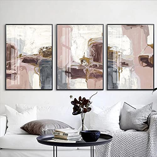 AIVYNA Abstrakte Marmor Leinwand GemäLde Braun Rosa öL Poster Nordic Wandkunst Bilder Druck Auf Leinwand Wohnzimmer BüRo Wohnkultur Rahmenlos 40×60cm×3pcs von AIVYNA