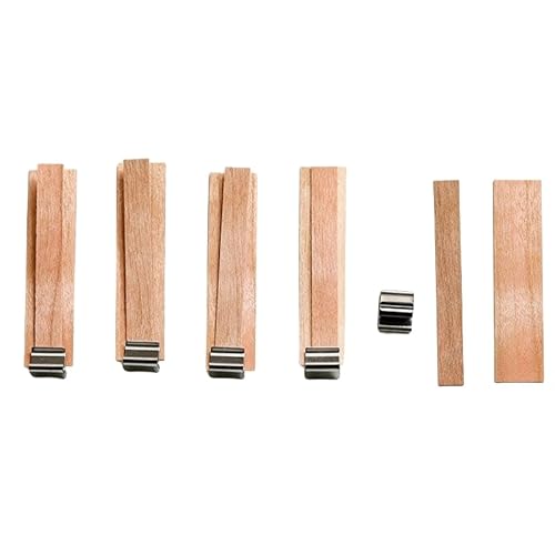 AIXILAN Holzdochte, Holzkerzendochte, 50–130 mm, 5 Sets, 2-lagige große Holzdochte zur Kerzenherstellung mit Dochthaltern aus Metall, Crackle-Holzdochte, rauchfreie Dochte for Sojakerzen(15 * 60mm) von AIXILAN