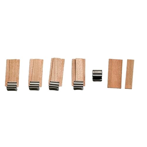 AIXILAN Holzdochte, Holzkerzendochte, 50–130 mm, 5 Sets, 2-lagige große Holzdochte zur Kerzenherstellung mit Dochthaltern aus Metall, Crackle-Holzdochte, rauchfreie Dochte for Sojakerzen(18 * 40mm) von AIXILAN